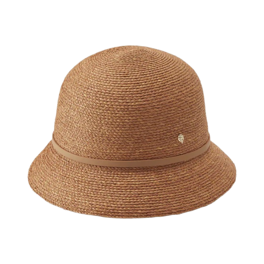 HAT52457 (W) Helen Kaminski Besa 6 Raffia Braid Cloche Nougat Nut