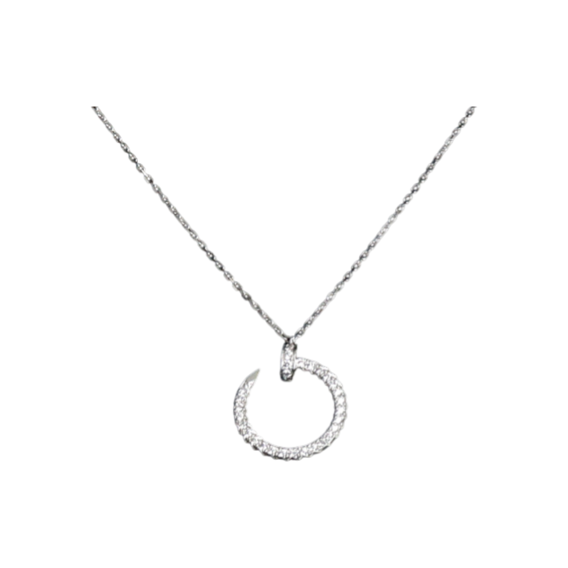 ITBEW45HALD9 Cartier Juste un Clou Necklace in 18K White Gold with 36 Diamonds