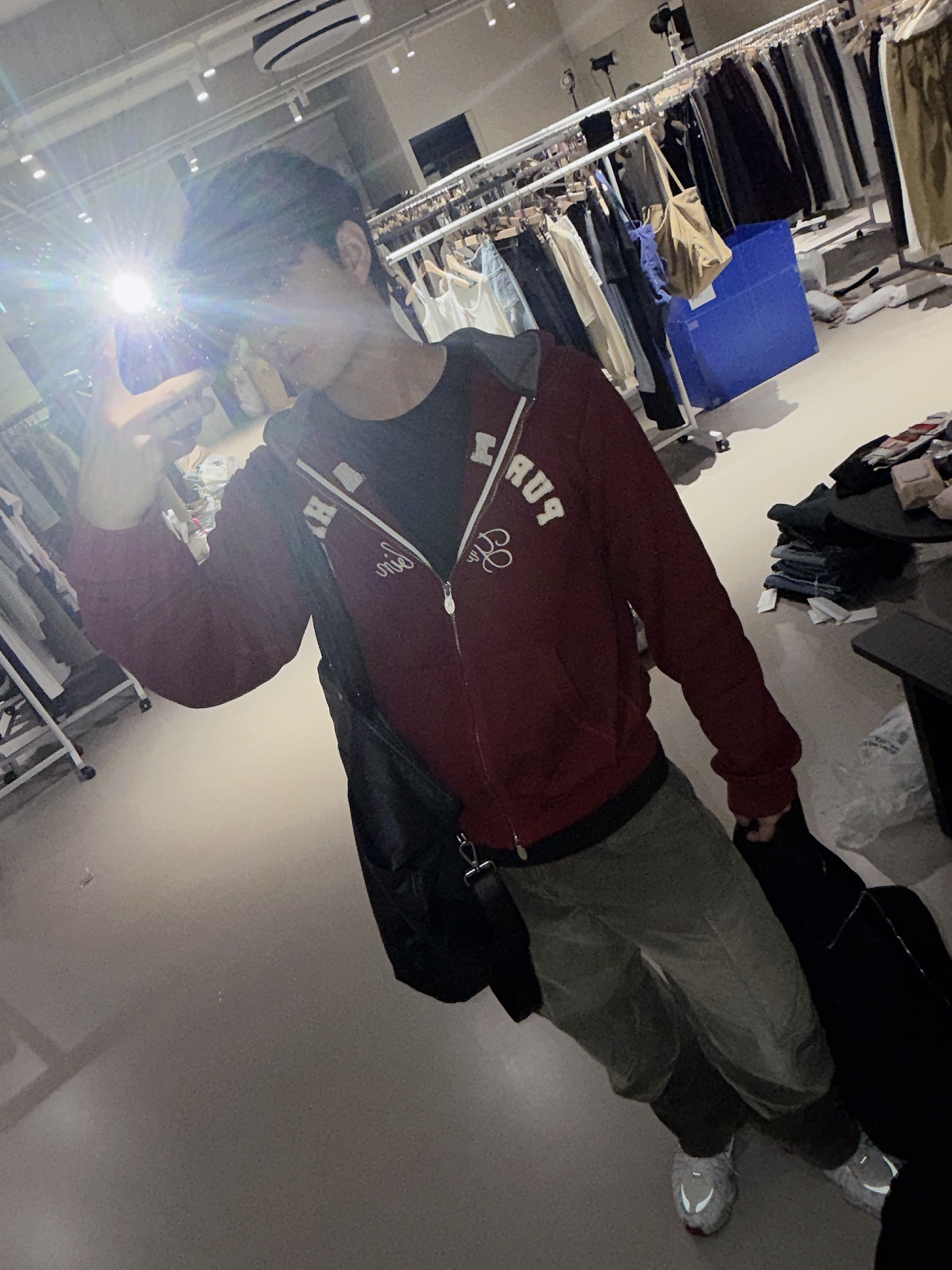 Sansan Gear Washed Corduroy Pants Cappucino, (W) Nike Shox TL Platinum Tint 착용 스타일 - 3
