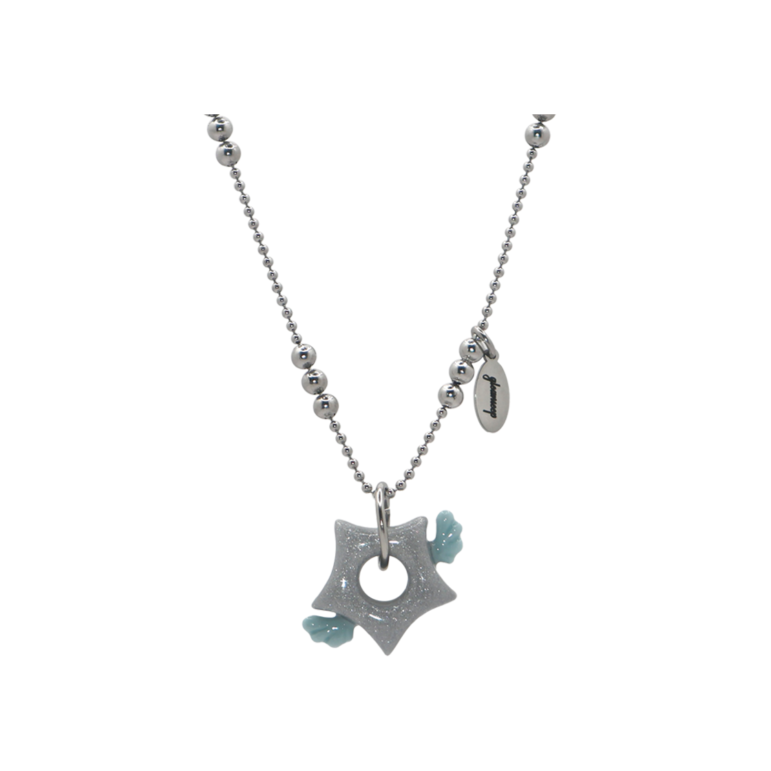 글리밉 글리밍 리틀 스타 윙 넥클리스 실버(Gleameep Gleaming Little Star Wing Necklace Silver)