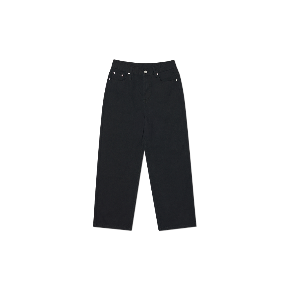 NMSS62PT02BLK NOMANUAL Roomy Loose Cotton Pants Black