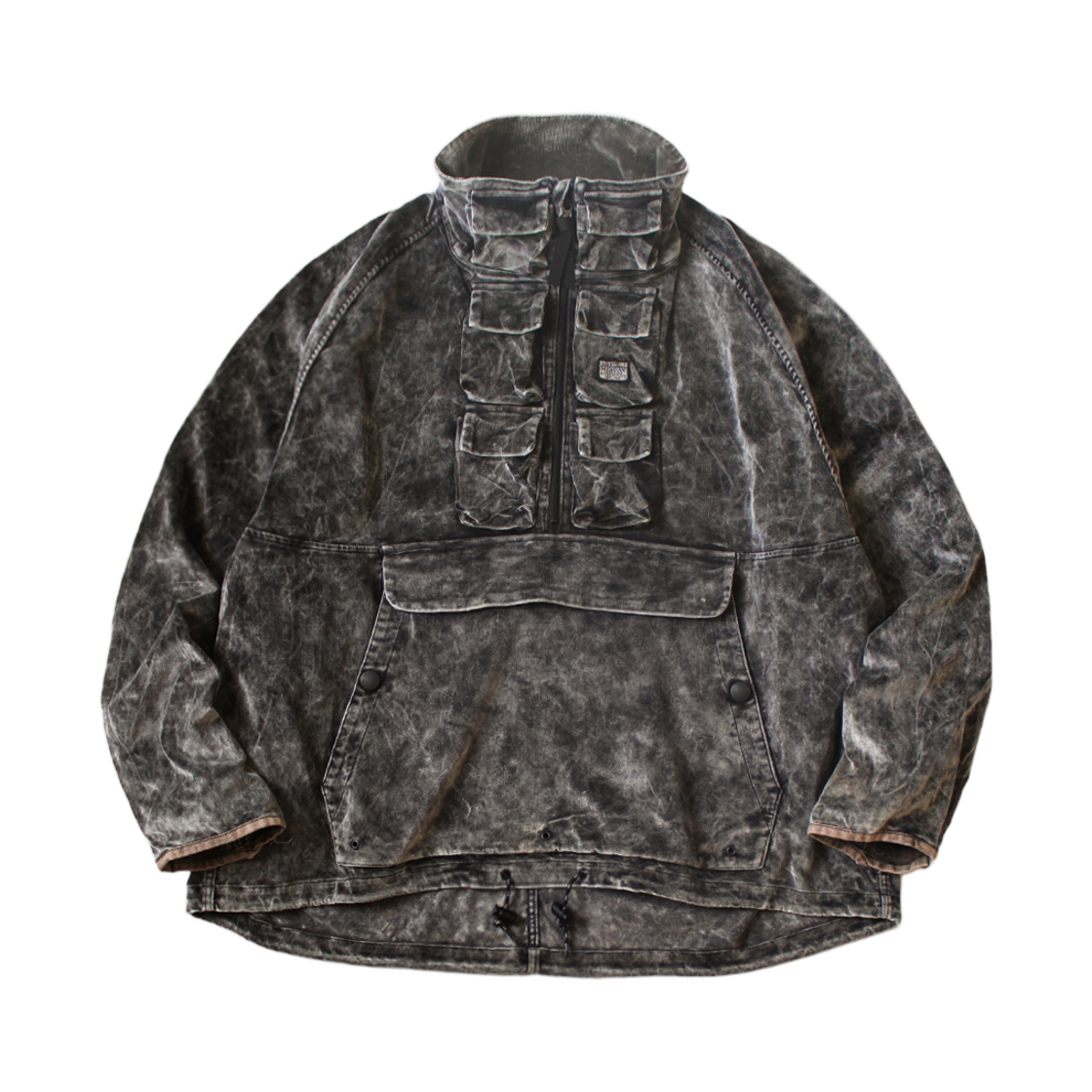 K2509LJ076 Kapital Velveteen Nickel Anorak Dirty Dyed Black