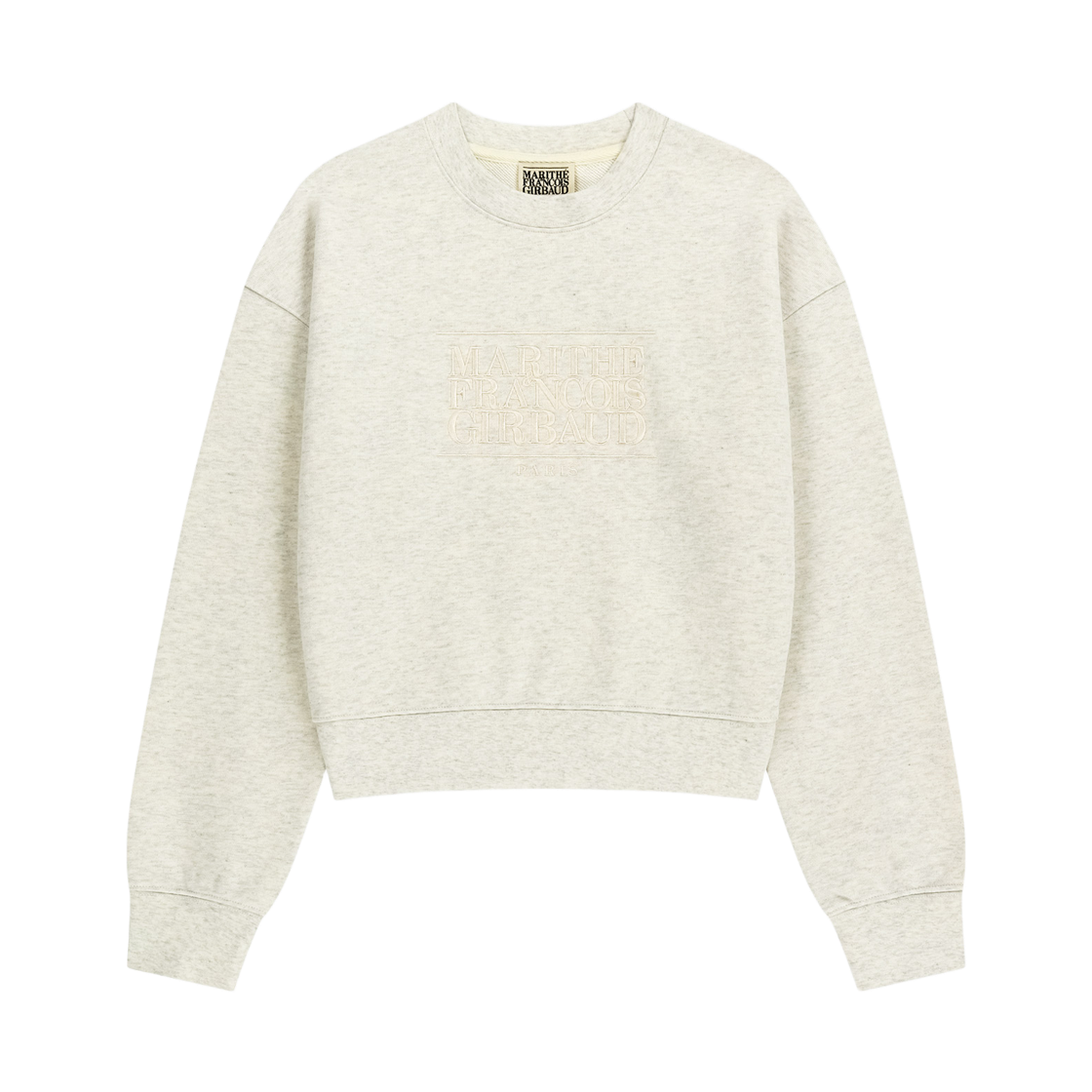 - (W) Marithe Francois Girbaud Classic Logo Crop Sweatshirt Oatmeal