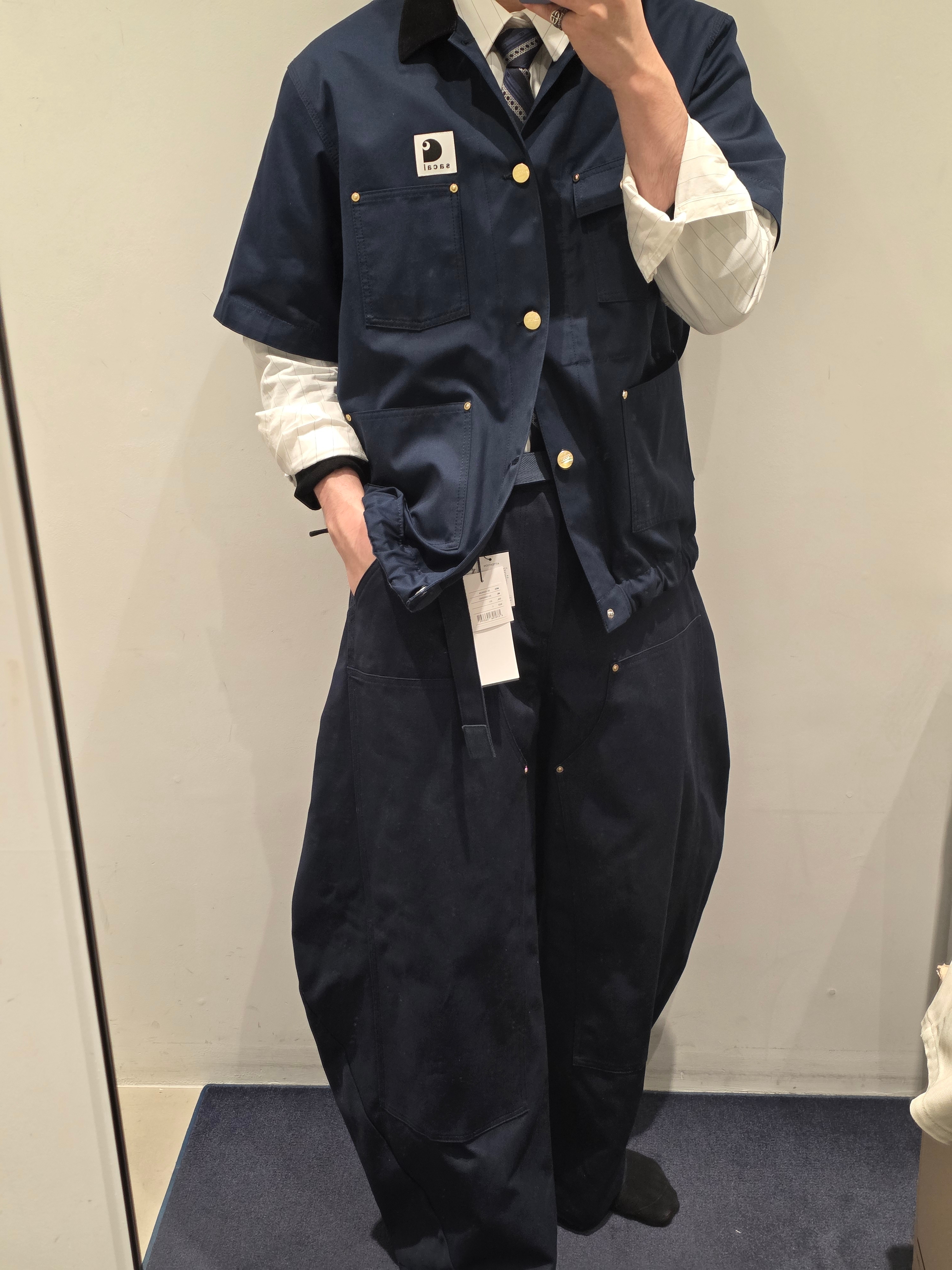Sacai x Carhartt WIP Nylon Twill X Duck Blouson Sacai Black, Sacai x Carhartt WIP Duck Pants Sacai Black 착용 스타일 - 5