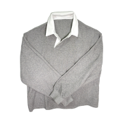 Nonnod Bias Polo Shirt Terry Grey