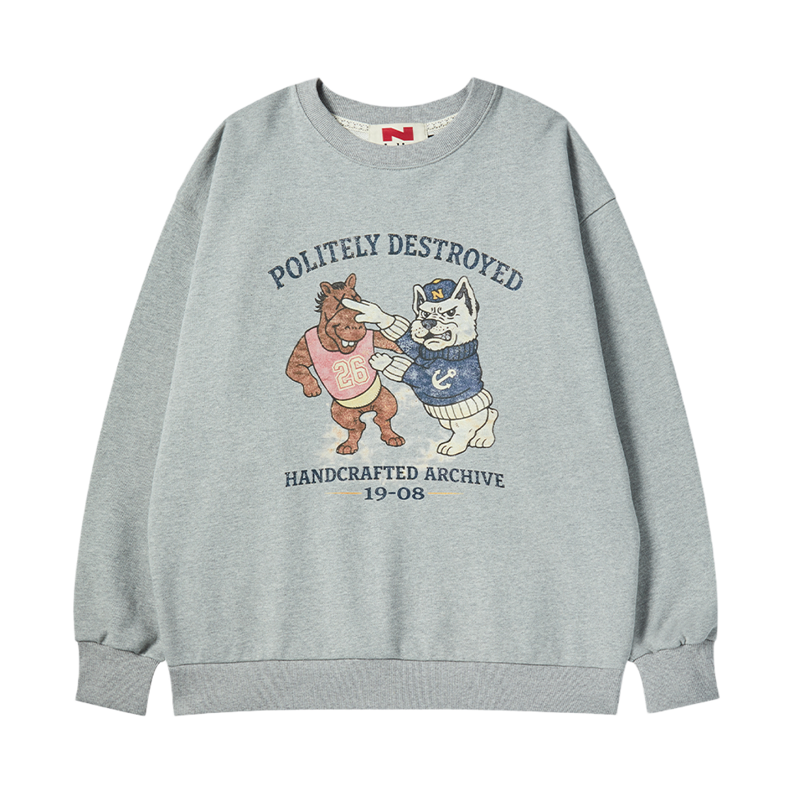 NV26SPCR02GR N ARCHIVE Vintage Archive Graphic Sweat Shirt Gray