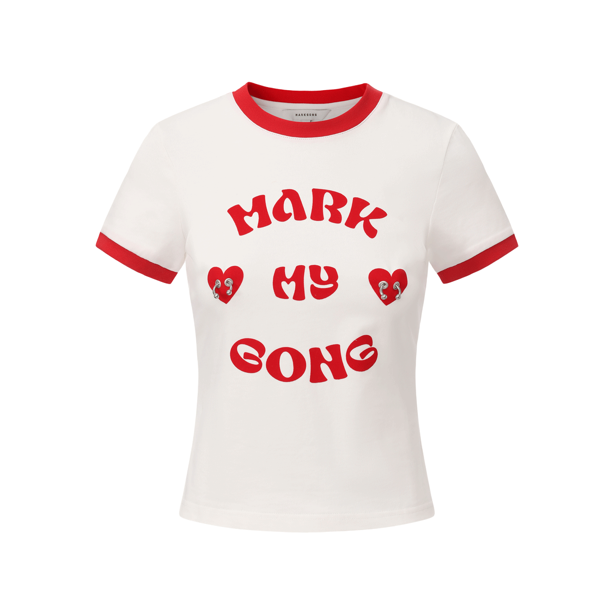 마크공 우먼 마크 마이 공 프린티드 티셔츠 화이트 - 26SS(Markgong Women Mark My Gong Printed T-Shirt White - 26SS)