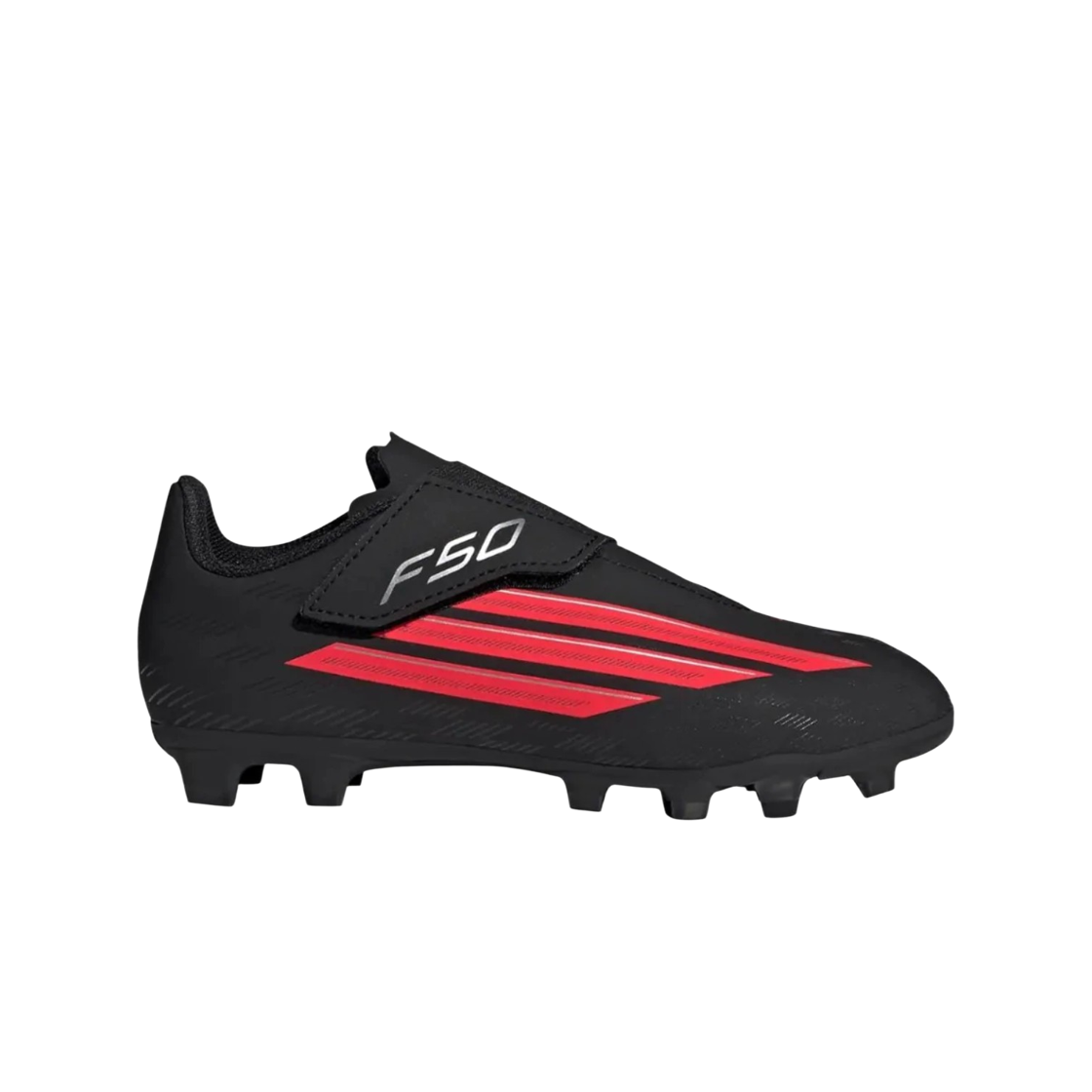 (J) 아디다스 F50 클럽 벨크로 FG/MG 코어 블랙 루시드 레드((J) Adidas F50 Club Velcro FG/MG Core Black Lucid Red) - 1