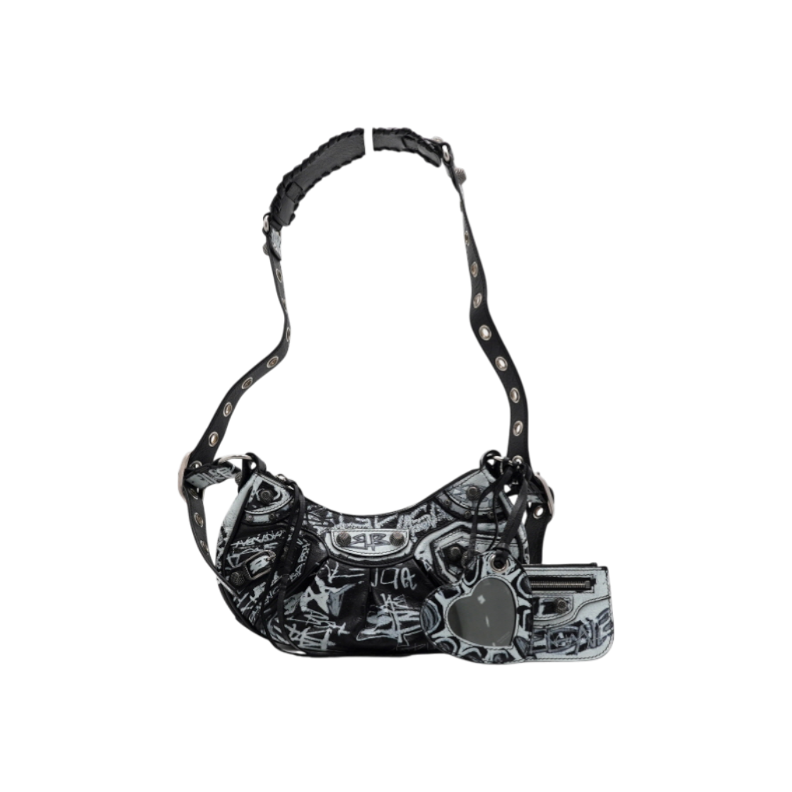 ITTPQS977375 Balenciaga 671309 Graffiti Le Cagole XS Shoulder and Crossbody Bag