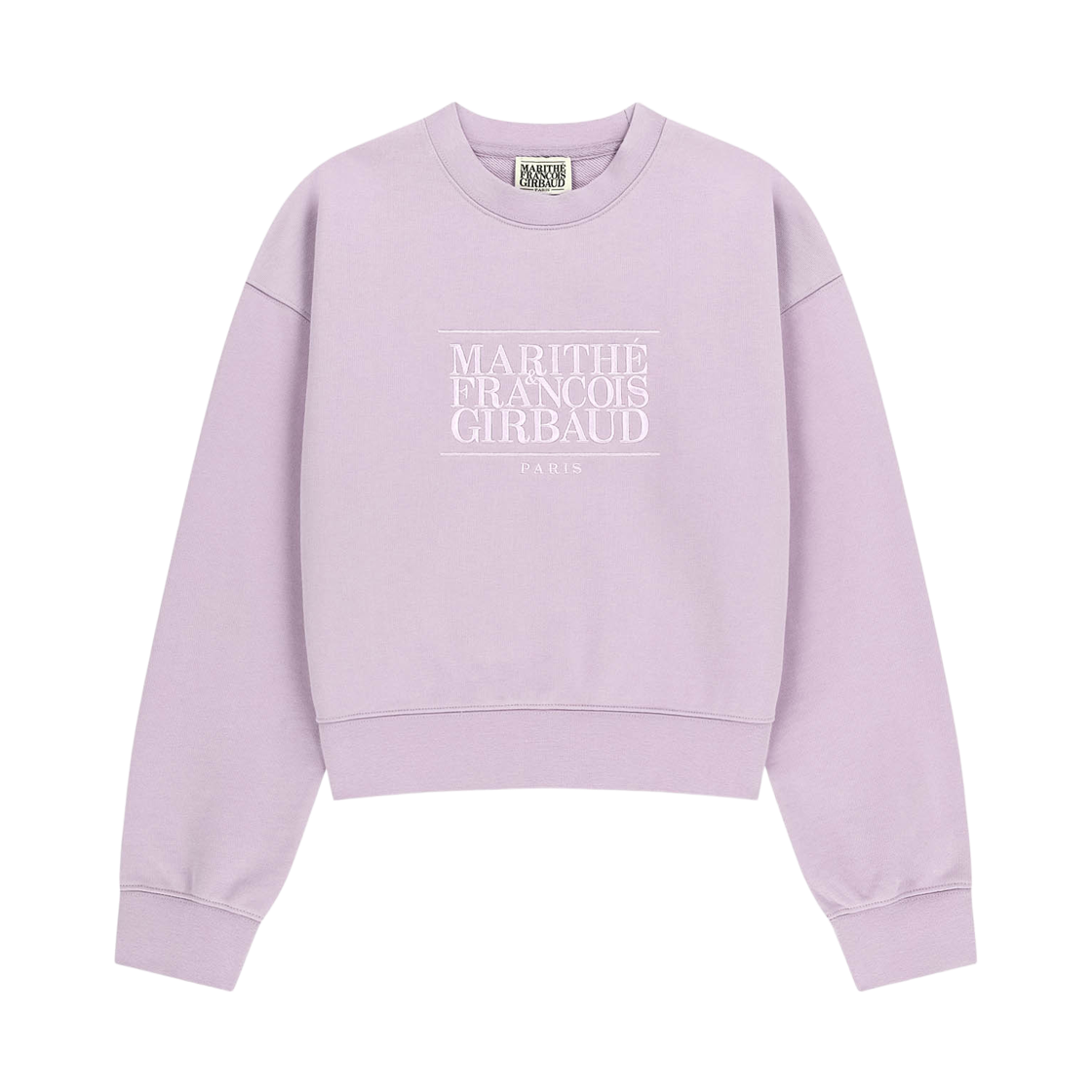 - (W) Marithe Francois Girbaud Classic Logo Crop Sweatshirt Lavender