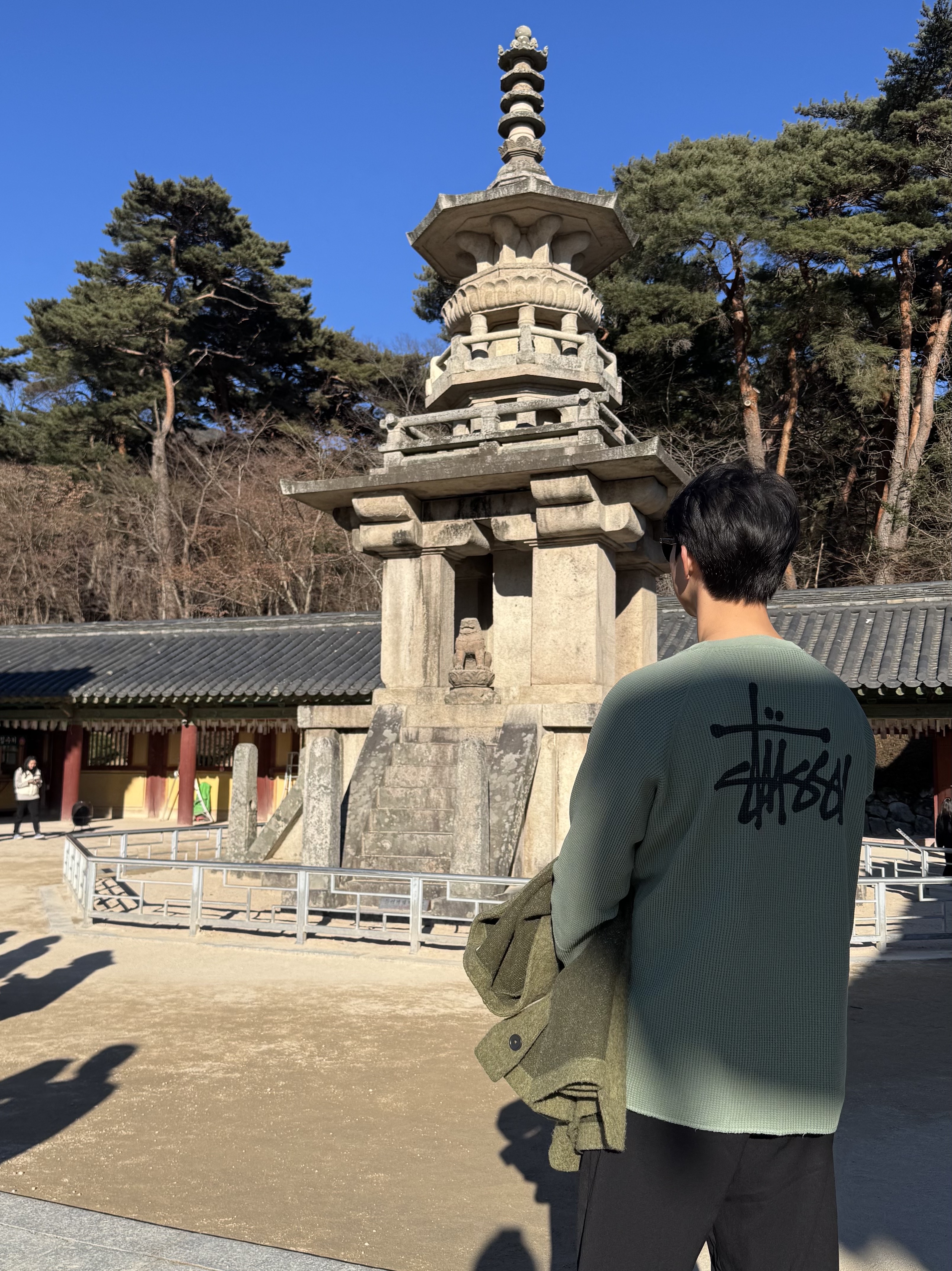 Stussy Basic Thermal Sage 착용 스타일