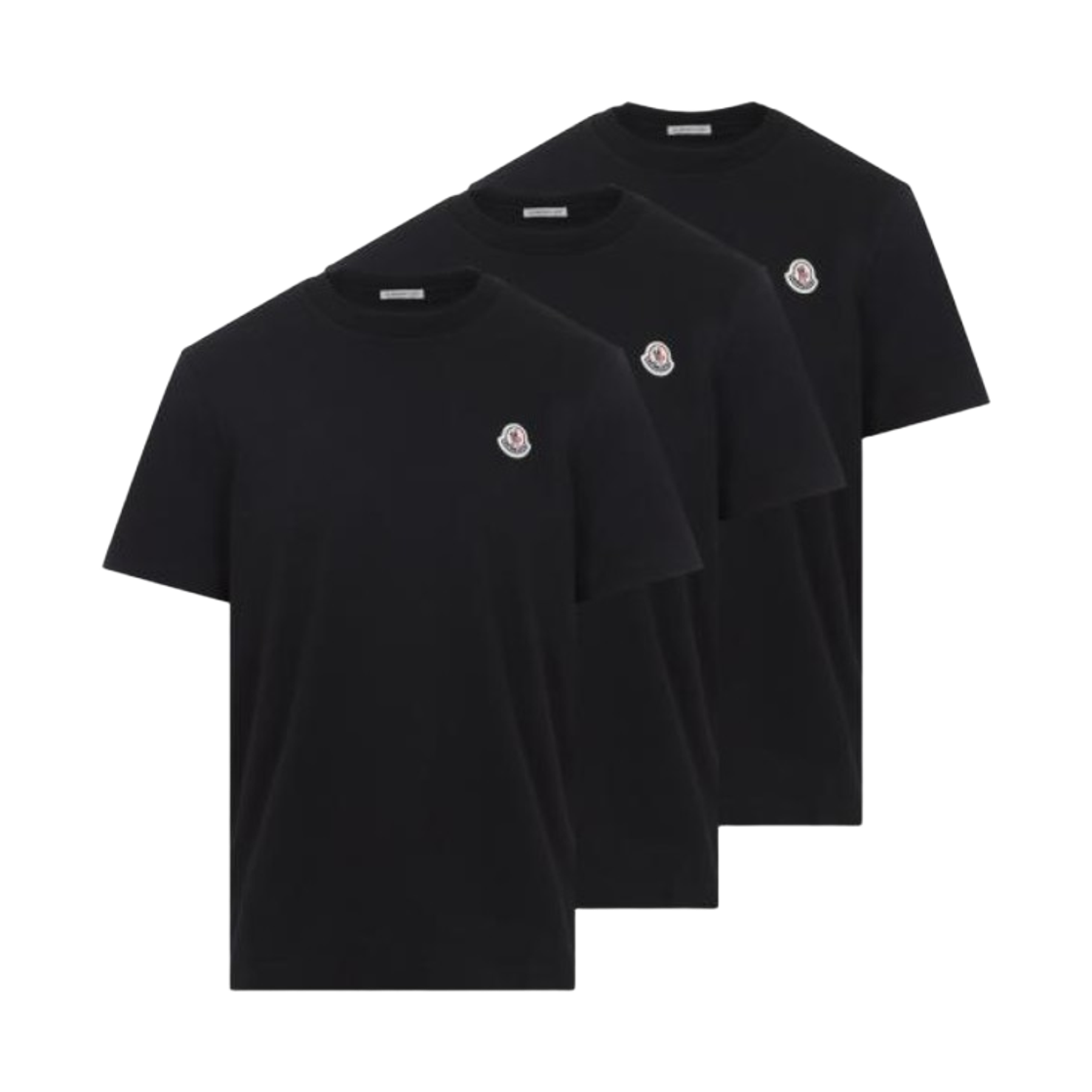 몽클레르 로고 패치 숏슬리브 티셔츠 블랙 (3개입) - 26SS(Moncler Logo Patch Short Sleeve T-shirt Black (3 Pack) - 26SS)