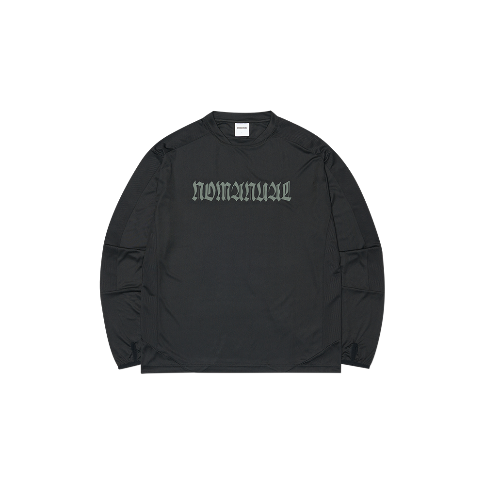 노매뉴얼 스태틱 메쉬 롱 슬리브 블랙(NOMANUAL Static Mesh Long Sleeve Black)
