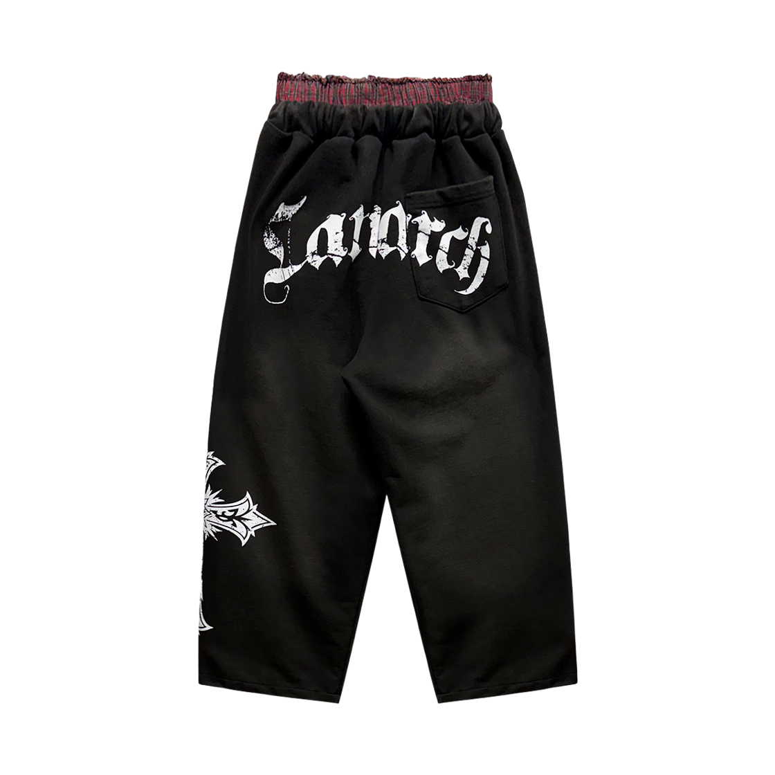 랜 아카이브 0123 새깅 밴드 와이드 스웨트 팬츠 - 블랙(LAN ARCHIVE 0123 Sagging Band Wide Sweat Pants - Black) - 2