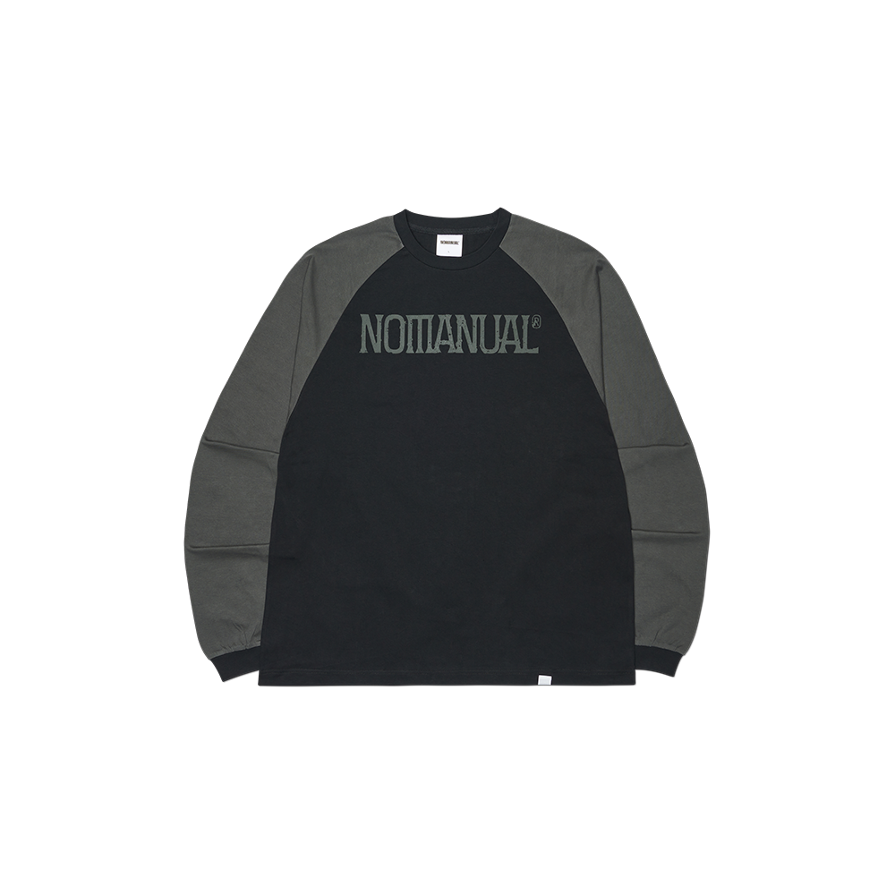 NMSS62LS03BLK NOMANUAL Duo Tone Raglan Long Sleeve Tee Black