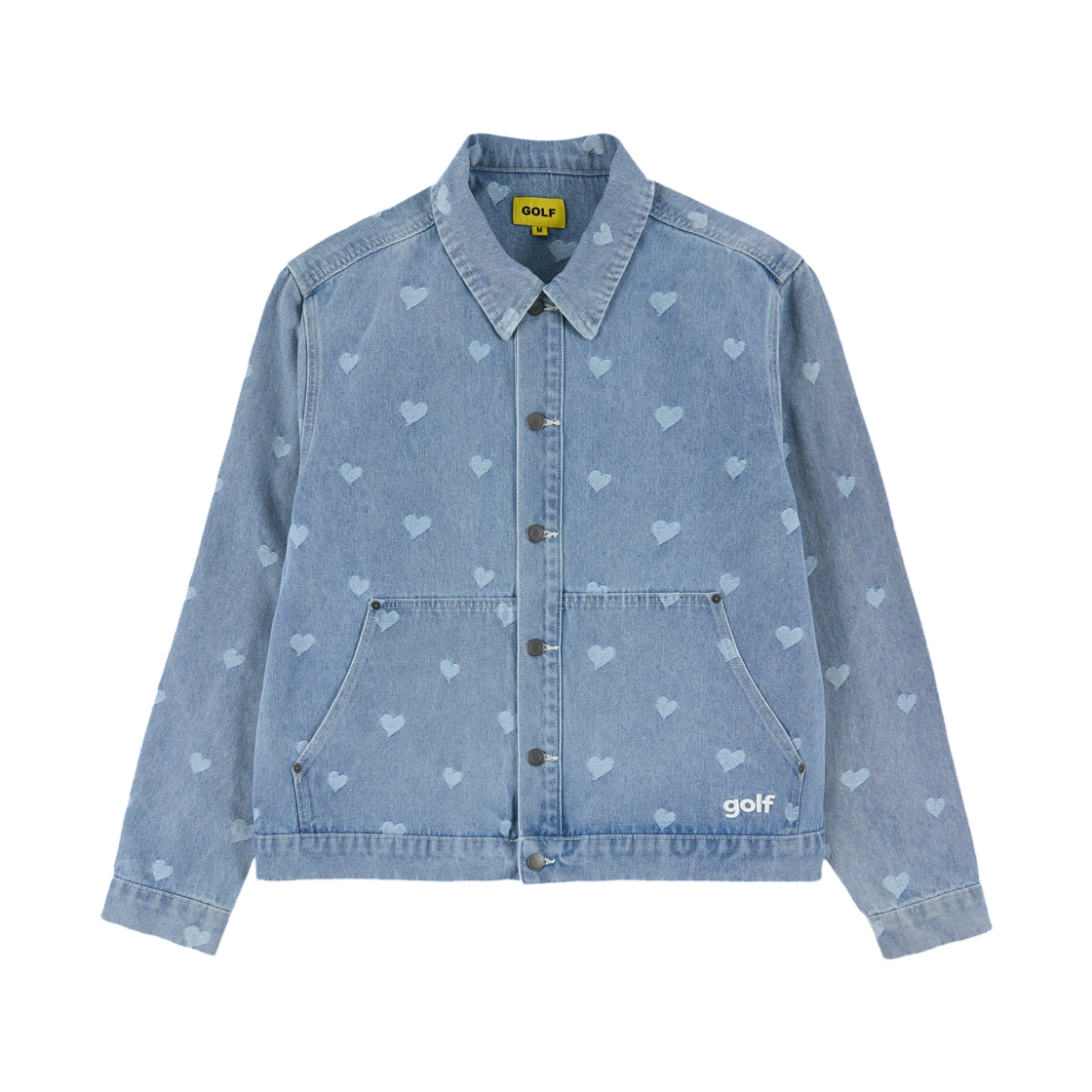 골프왕 x 클락스 크러쉬 데님 자켓 미디움 워시(Golf Wang x Clarks Crush Denim Jacket Medium Wash)