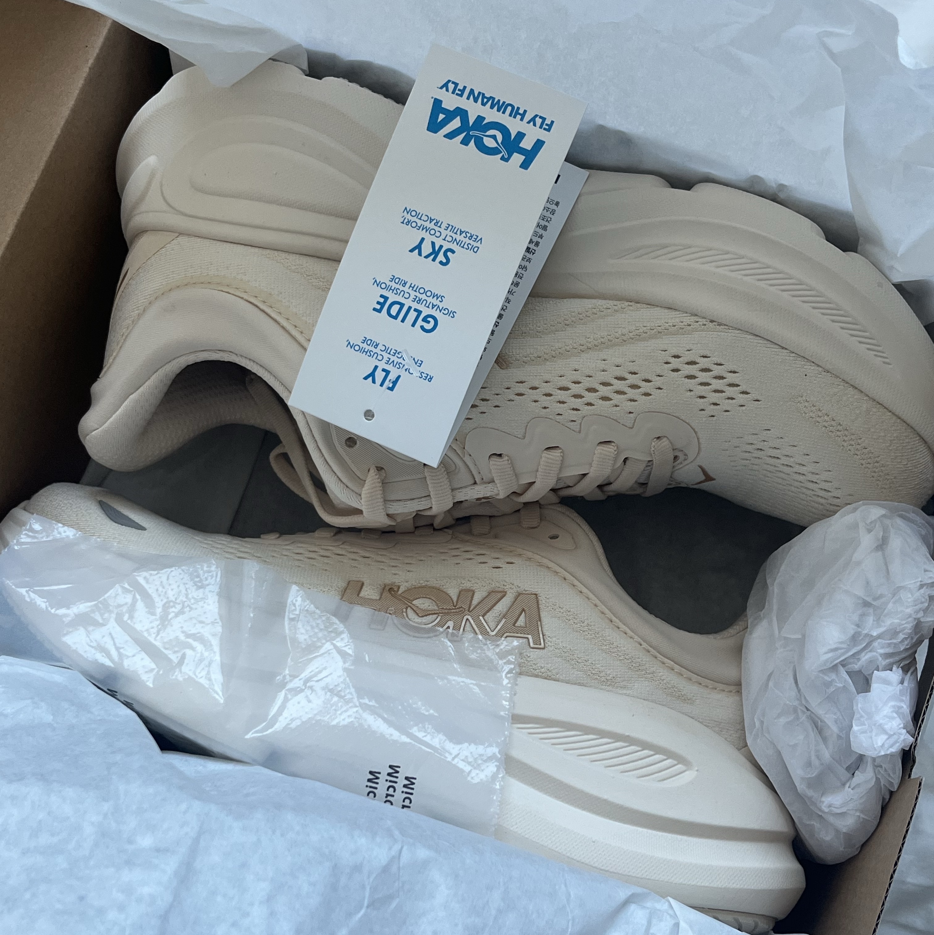 (W) Hoka Bondi 9 Vanilla Birch - Wide 착용 스타일