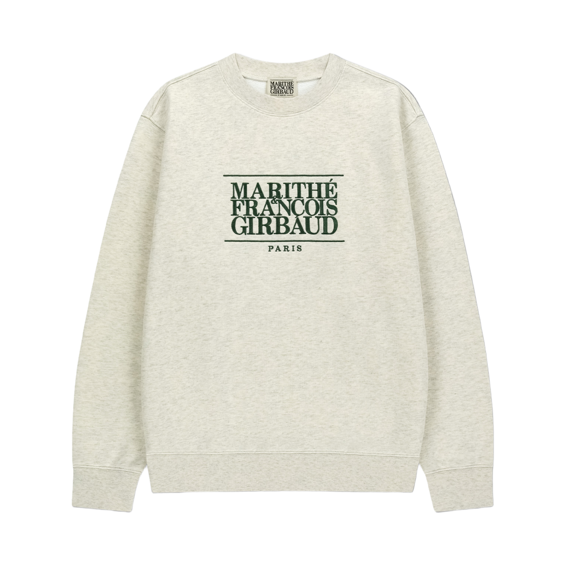 - Marithe Francois Girbaud Classic Logo Embroidery Brushed Sweatshirt Oatmeal