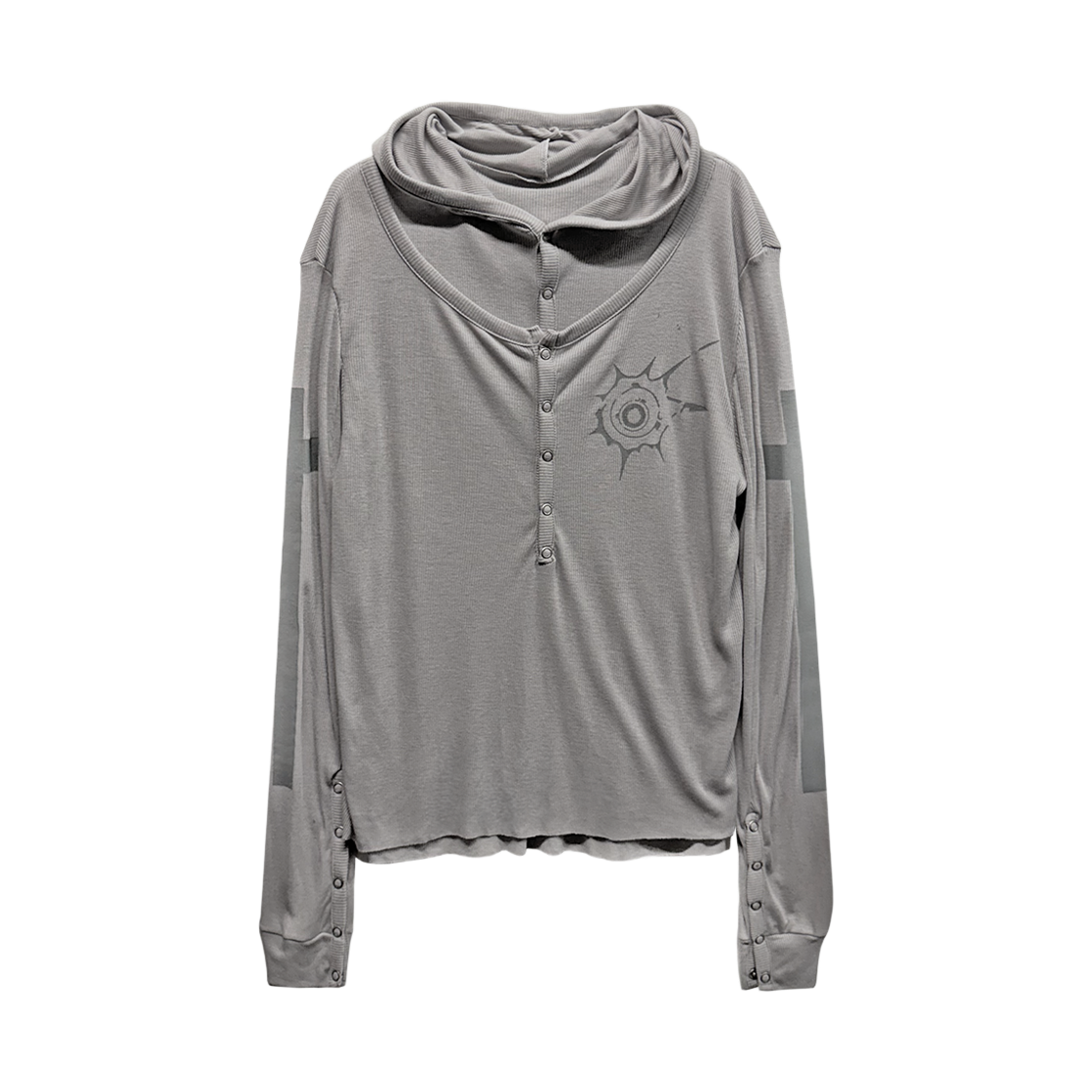 랜 아카이브 0111 스냅 레이어드 후드 롱슬리브 - 아이보리(LAN ARCHIVE 0111 Snap Layered Hood Long Sleeve - Ivory) - 1