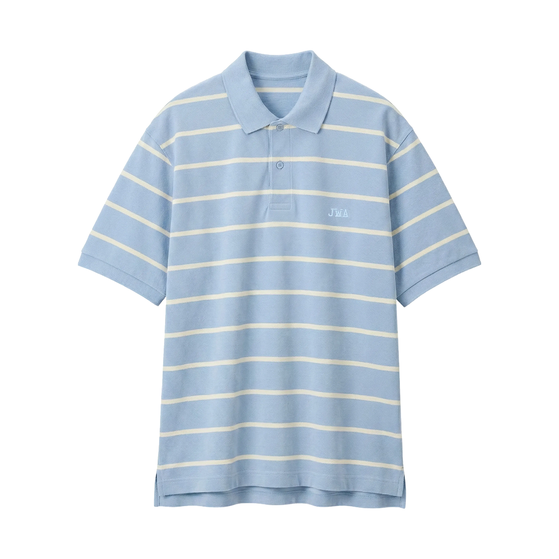 유니클로 x JW 앤더슨 드라이 피케 스트라이프 폴로 와이드 셔츠 블루(Uniqlo x JW Anderson Dry Pique Striped Polo Wide Shirt Blue) - 1
