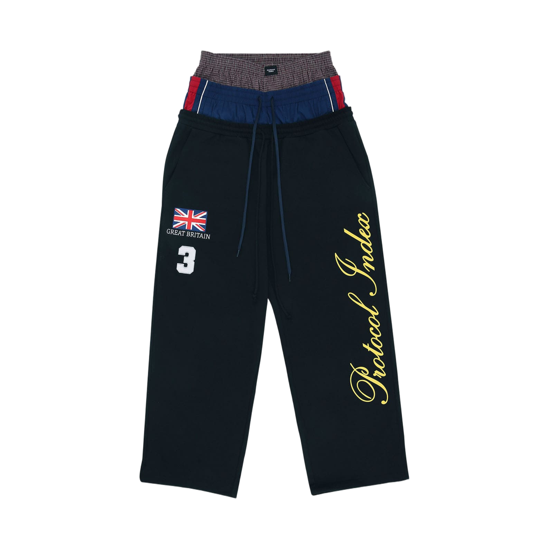 - Protocol Index 3 Layered Sweatpants Black