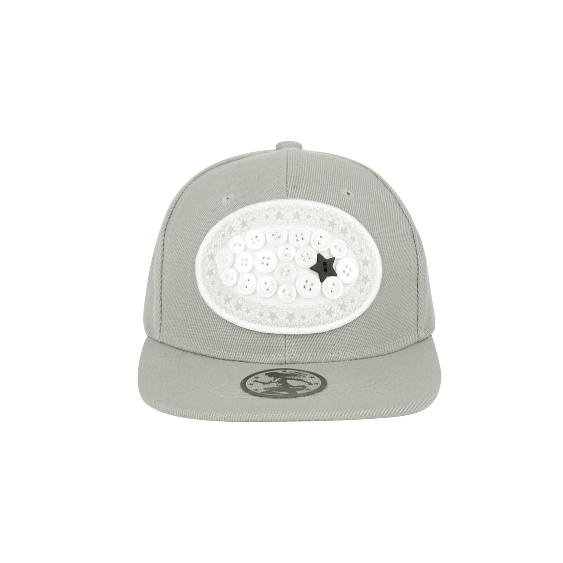 오호스 레이스 버튼 스냅백 그레이(OJOS Lace Button Snapback / Grey)