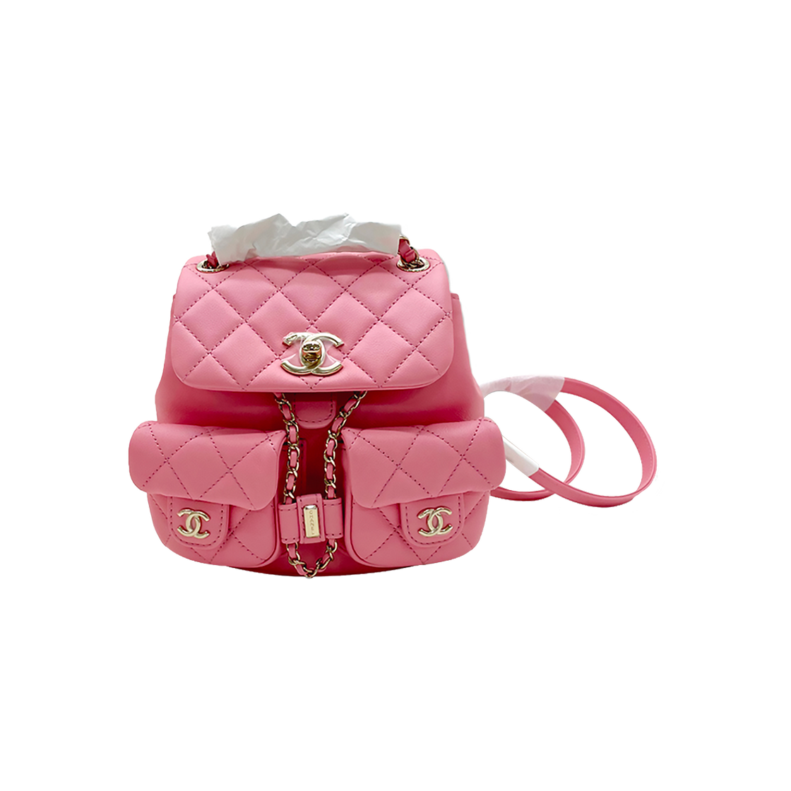 ITP9DN5HGW3O Chanel Duma Two-Pocket Backpack in Pink