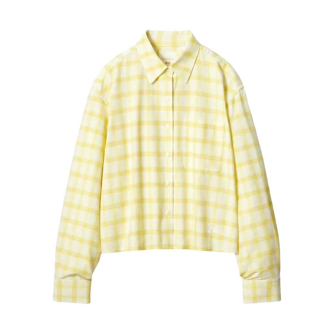 (W) 유니클로 x JW 앤더슨 옥스포드 박시 체크 셔츠 옐로우((W) Uniqlo x JW Anderson Oxford Boxy Check Shirt Yellow) - 1