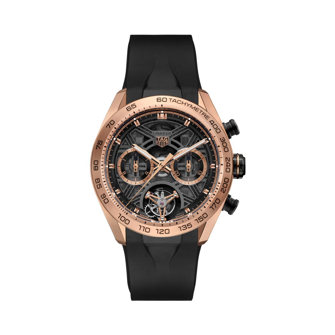 CBU5050-FT6273 TAG Heuer Carrera Chronograph Tourbillon Extreme Sport Automatic 44mm Rubber Black Gold 5N