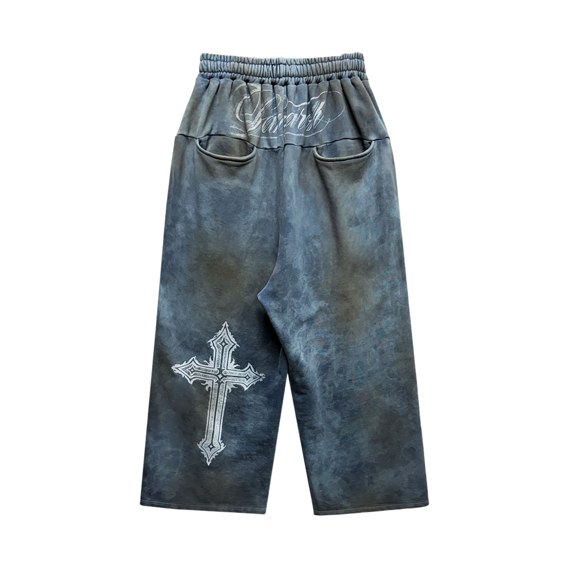 랜 아카이브 0113 빈티지 워시드 와이드 스웨트 팬츠 - 더스티 틸(LAN ARCHIVE 0113 Vintage Washed Wide Sweat Pants - Dusty Teal)