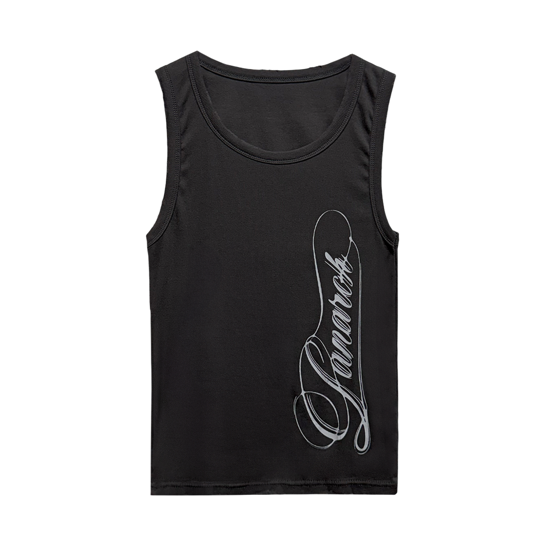 랜 아카이브 0102 사이드 타이포그래피 슬리브리스 - 차콜(LAN ARCHIVE 0102 Side Typography Sleeveless - Charcoal)