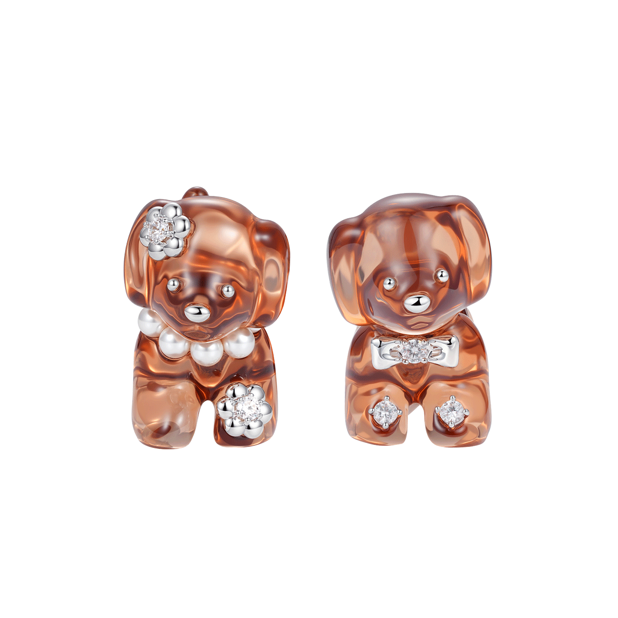 위민 스플릿 퍼피 이어링 트랜스페어런트 - 26SS(Yvmin Split Puppy Earring Transparent - 26SS)