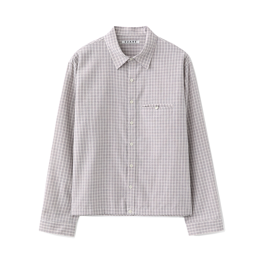 (W) 수아레 우먼 크링클 체크 크롭 셔츠 핑크((W) Suare Women Crinkle Check Crop Shirt Pink) - 1