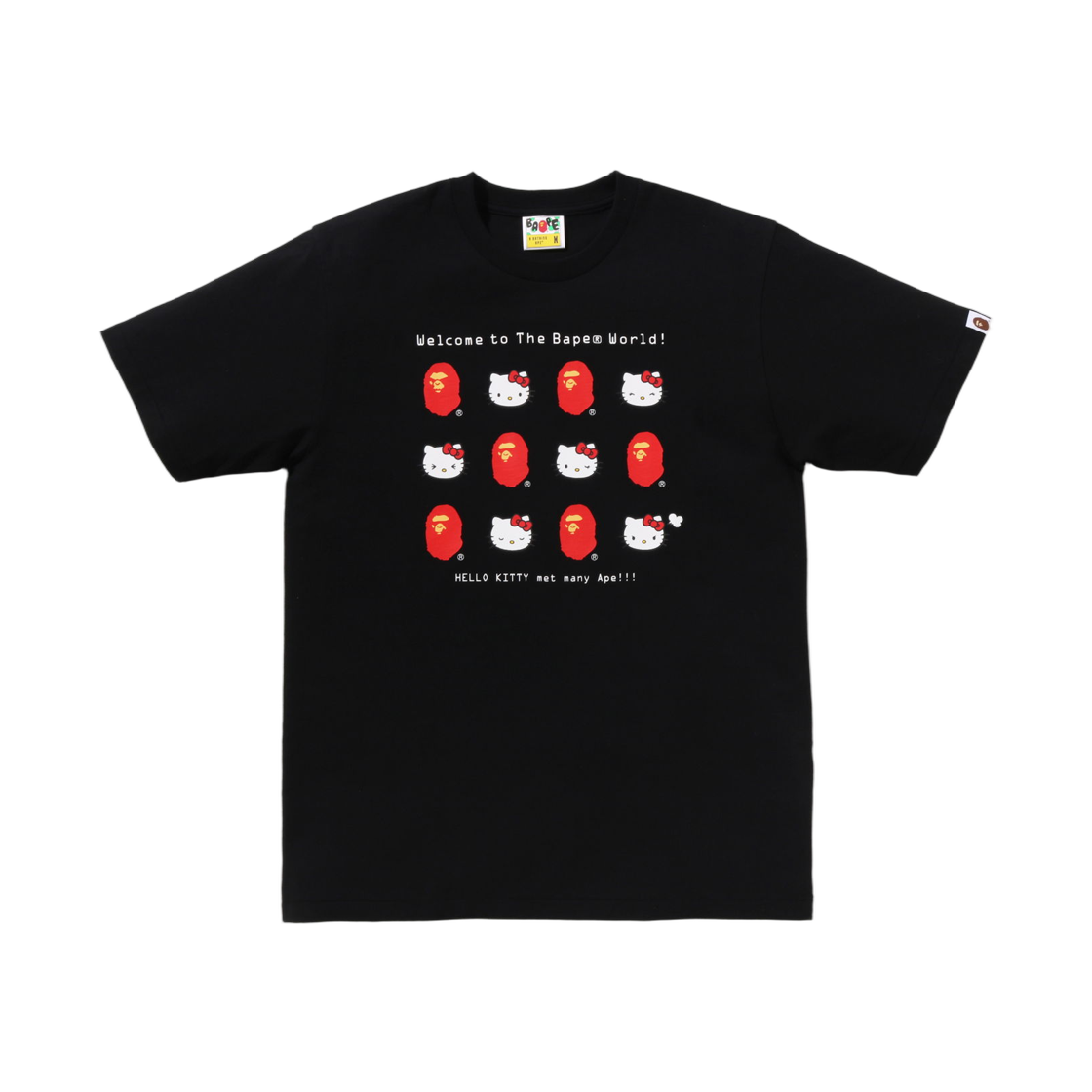 (W) 베이프 x 산리오 캐릭터즈 헬로 키티 티셔츠 블랙((W) BAPE x Sanrio Characters Hello Kitty T-Shirt Black) - 1