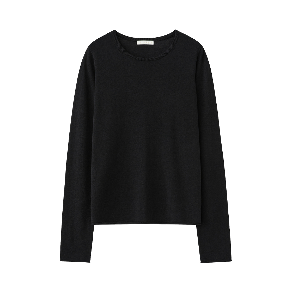 (W) 수아레 우먼 코튼 모달 컷오프 슬리브 니트 블랙((W) Suare Woman Cotton Modal Cut Off Sleeve Knit Black) - 1