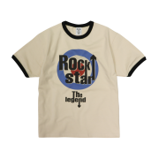 DEFYCLUBROBBERS Rock Star The Legend Ringer Tshirts Cream