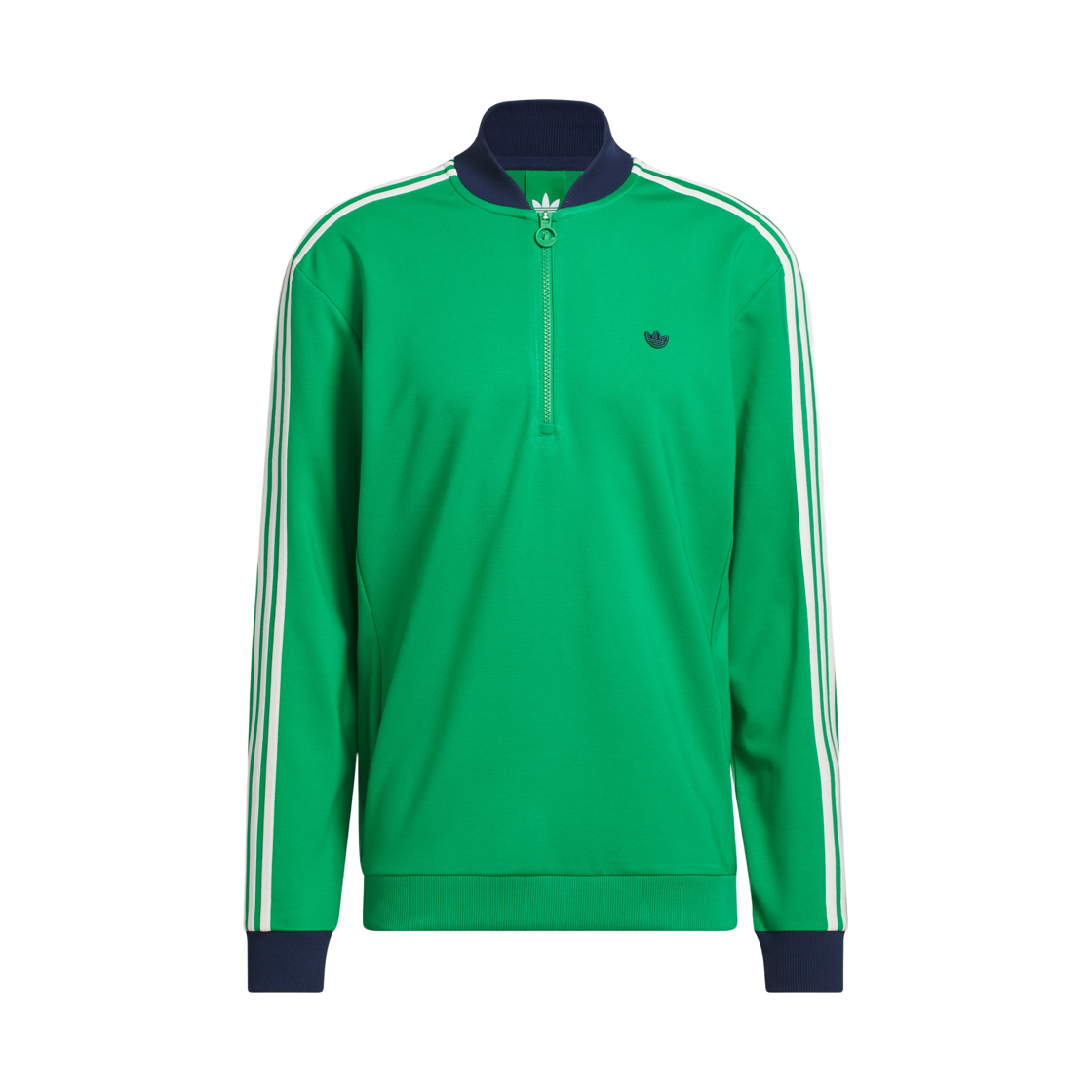 아디다스 오리지널스 3S 쿼터집 스웨트셔츠 그린 나이트 인디고 - KR 사이즈(Adidas Originals 3S Quarter Zip Sweatshirt Green Night Indigo - KR Sizing) - 1