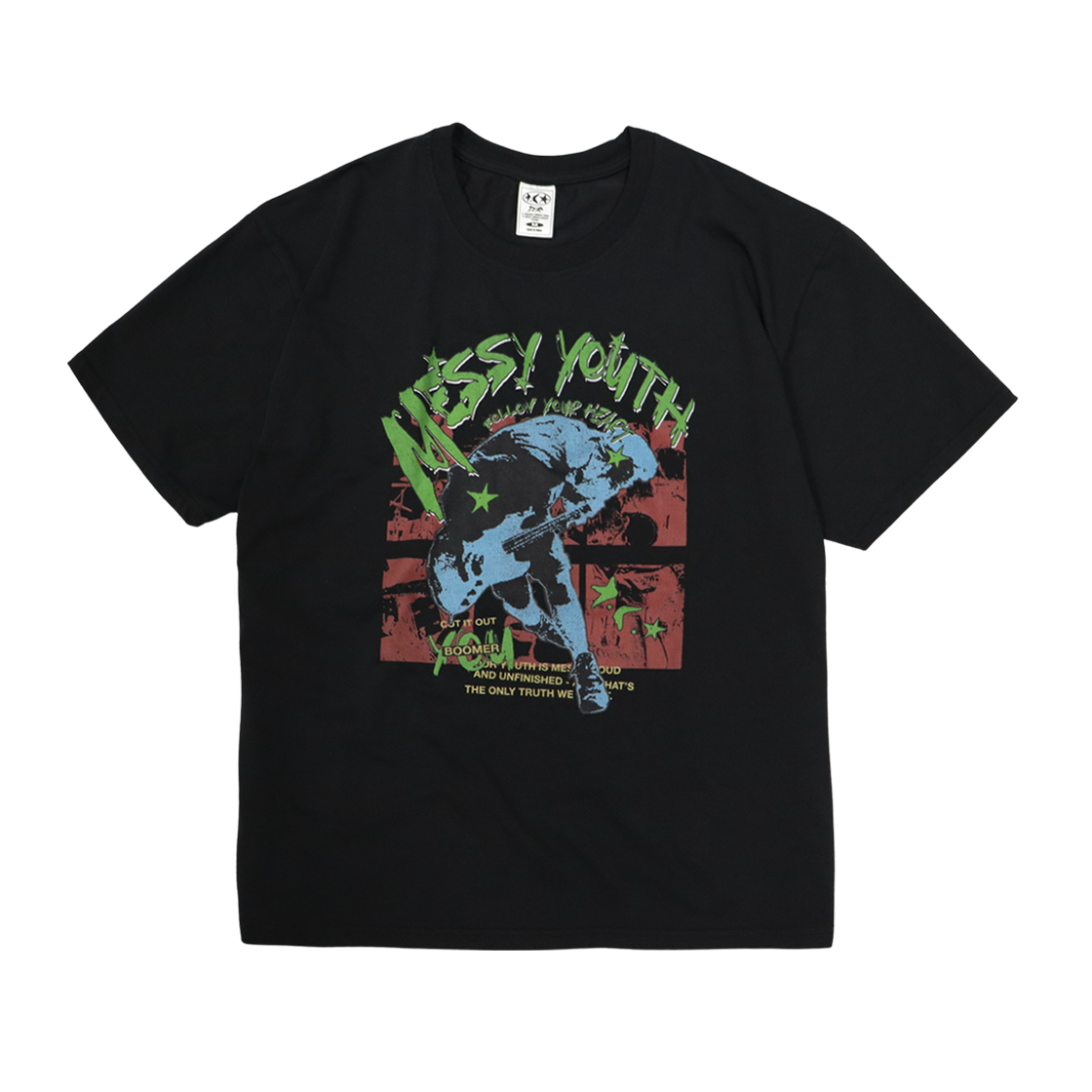 디파이클럽로버스 메시 유스 반팔 티셔츠 블랙(DEFYCLUBROBBERS Messy Youth Tshirts Black)