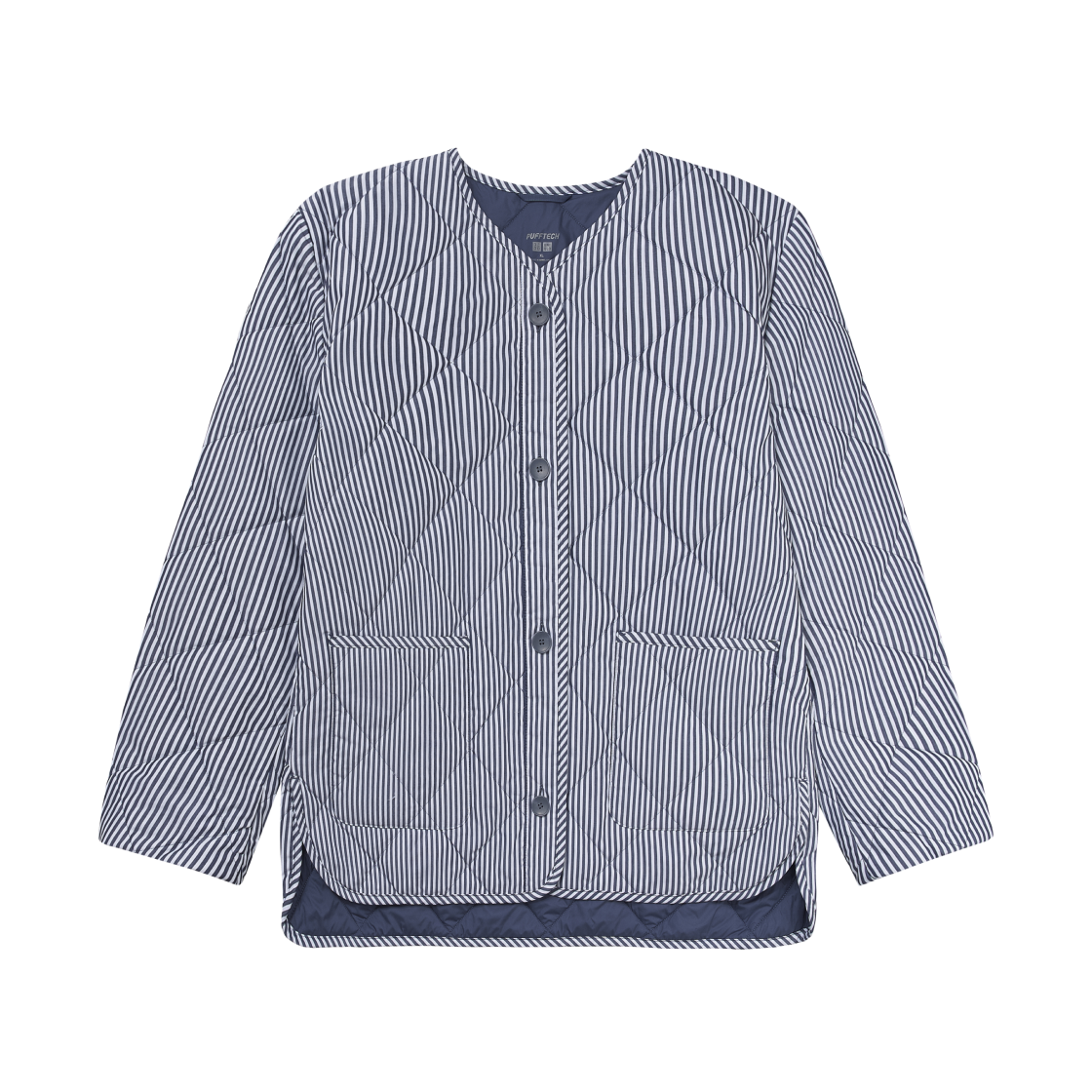 (W) 유니클로 퍼프테크 칼라리스 자켓 블루((W) Uniqlo Pufftech Collarless Jacket Blue)