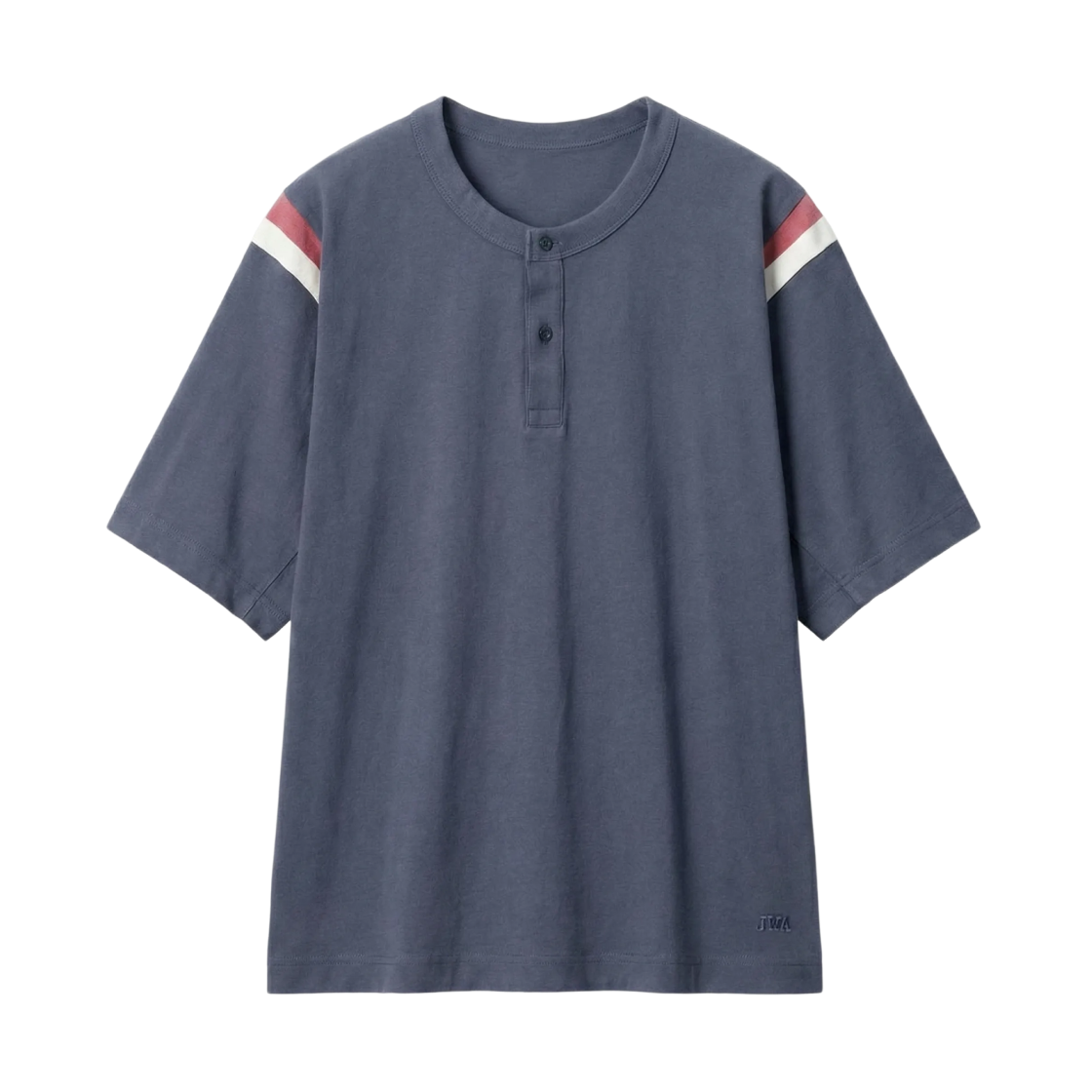 485455-69 Uniqlo x JW Anderson Henley Neck T-Shirt Navy