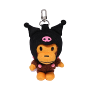 BAPE x Sanrio Characters Plush Doll Keychain Black