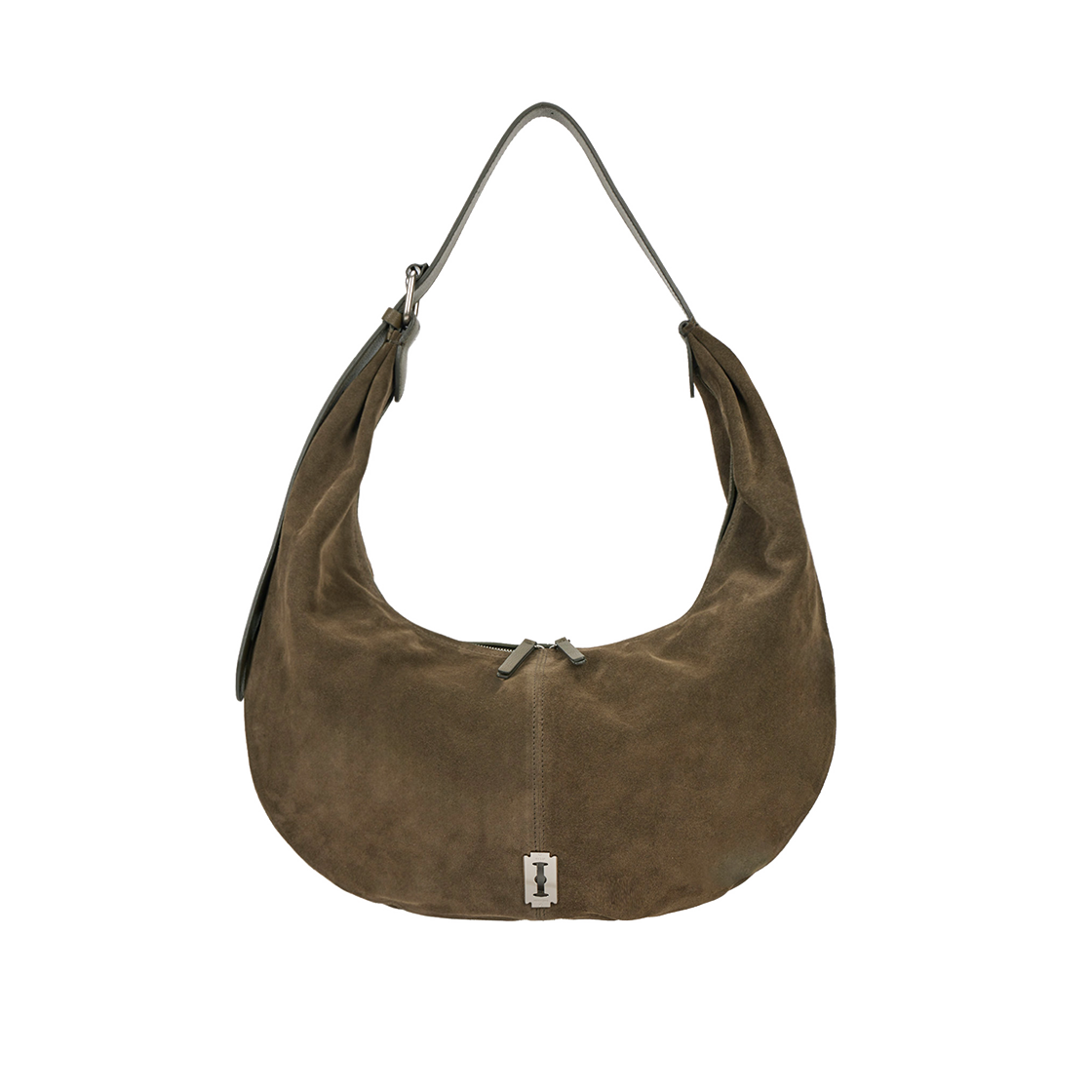 분크 하프문 배기 스웨이드 호보 라지 머스크카키(vunque Halfmoon Baggy Suede Hobo L Musk Khaki) - 3