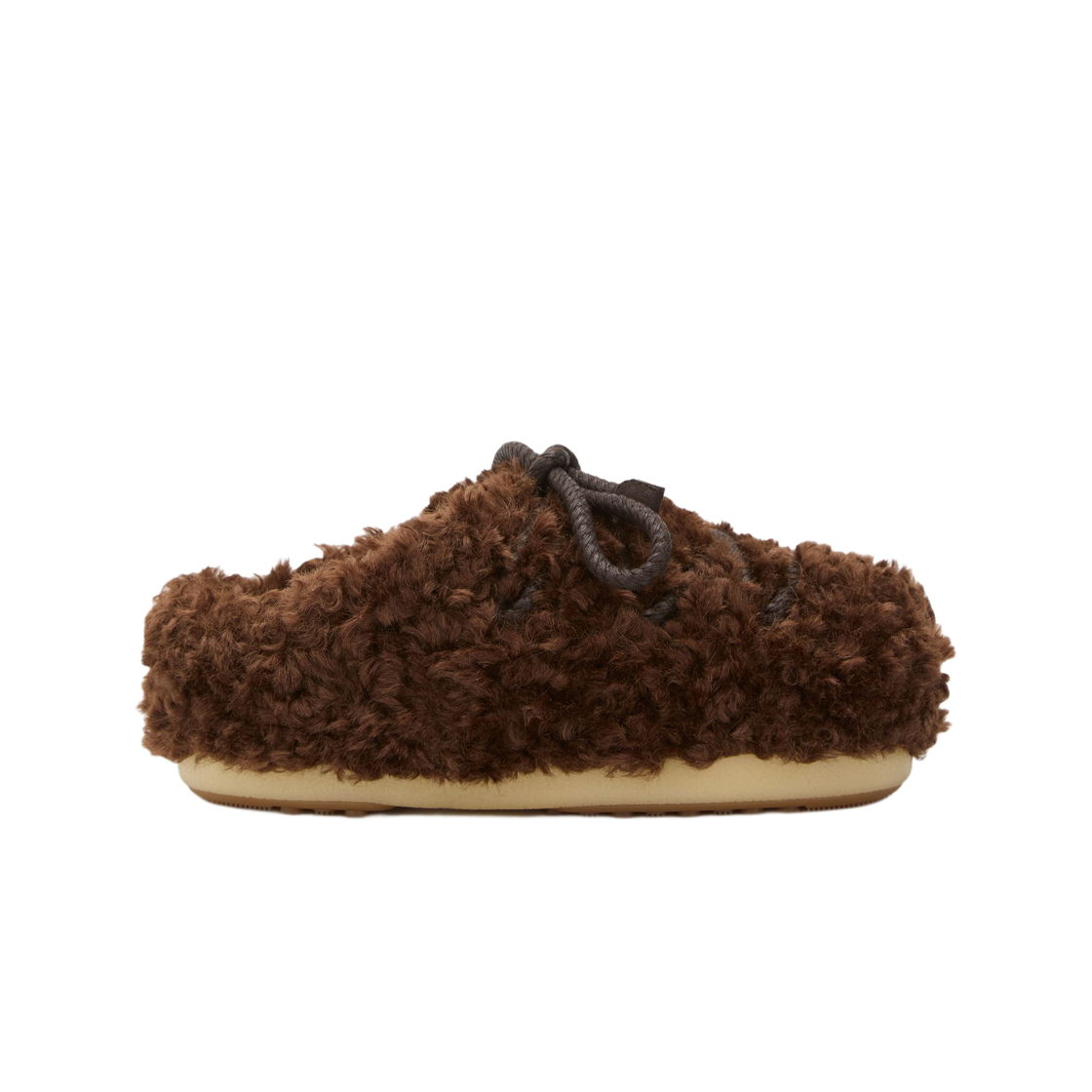 (W) 문부츠 EVX 프린트 컬리 뮬 다크 브라운((W) Moon Boot EVX Print Curly Mule Dark Brown)