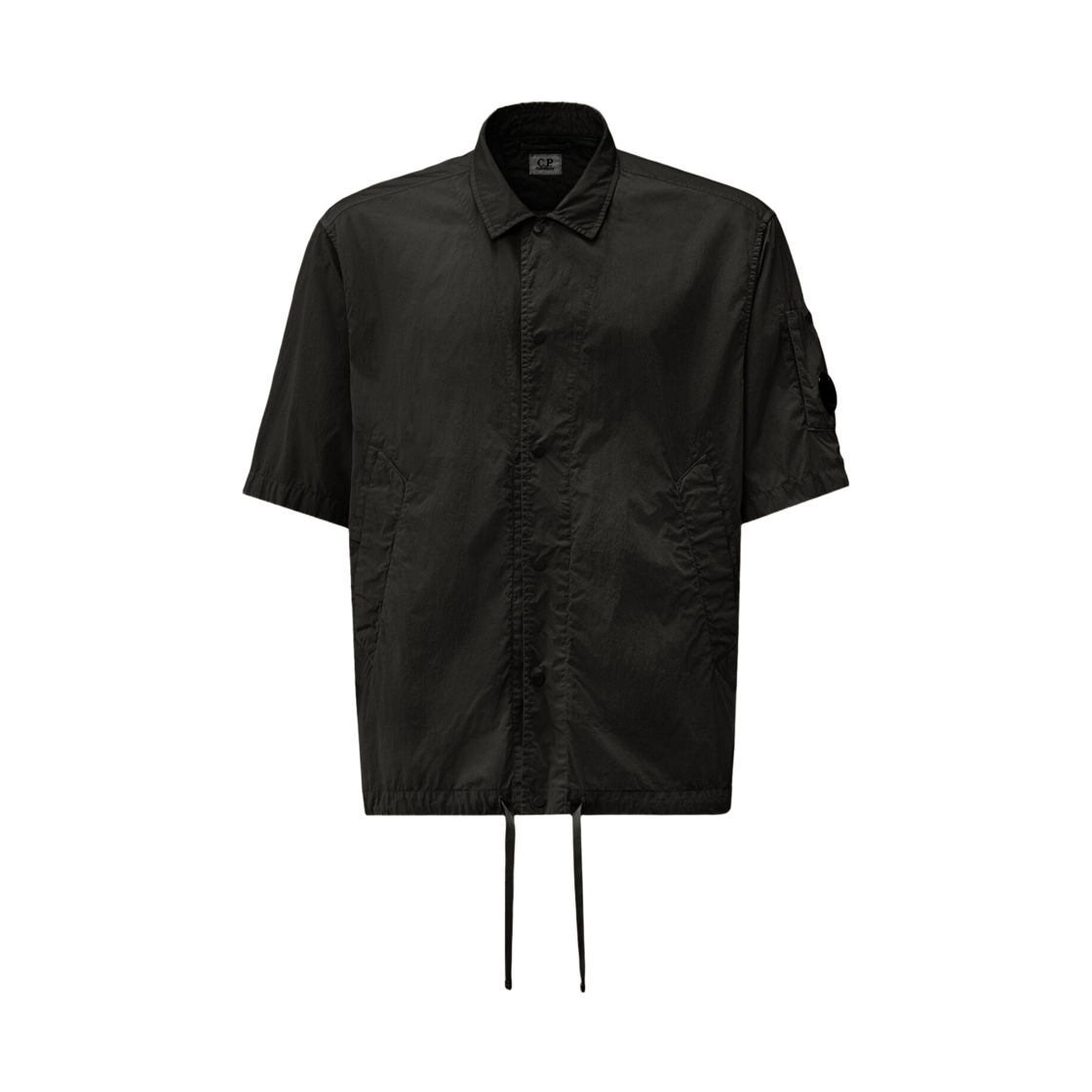 C.P. 컴퍼니 크롬-R 숏슬리브 렌즈 오버셔츠 블랙 - 26SS(C.P. Company Chrome-R Short Sleeve Lens Overshirt Black - 26SS)