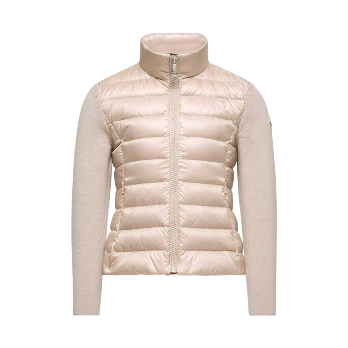 (키즈) 몽클레르 패딩 울 집업 가디건 파우더 핑크 - 26SS((Kids) Moncler Padded Wool Zip-Up Cardigan Powder Pink - 26SS) - 1