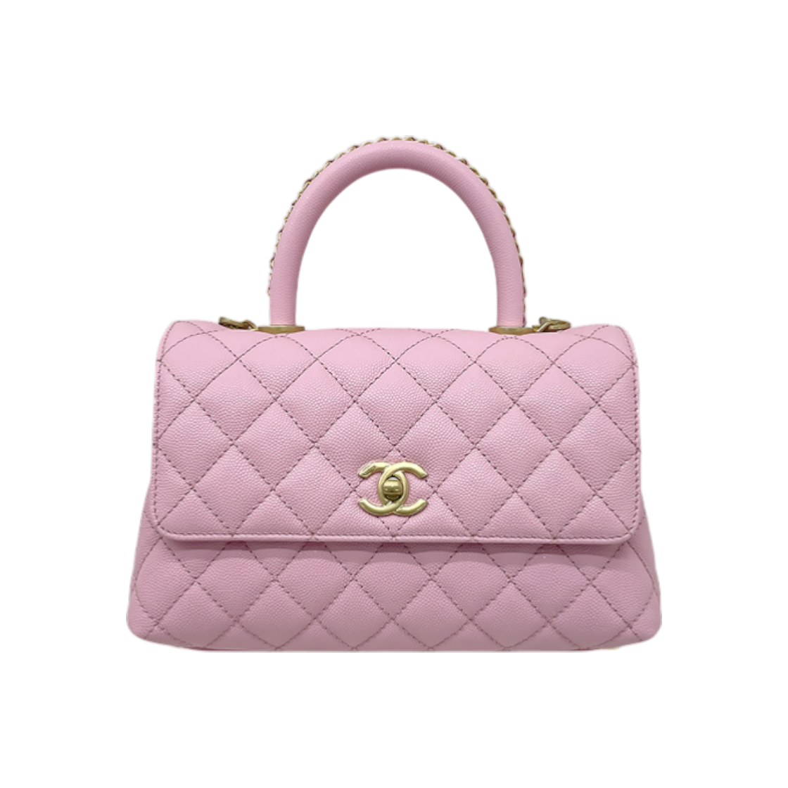 샤넬 23 시즌 체인 코코핸들 스몰 핑크(Chanel 23 Season Coco Handle Small Caviar Pink with Gold Accents) - 1