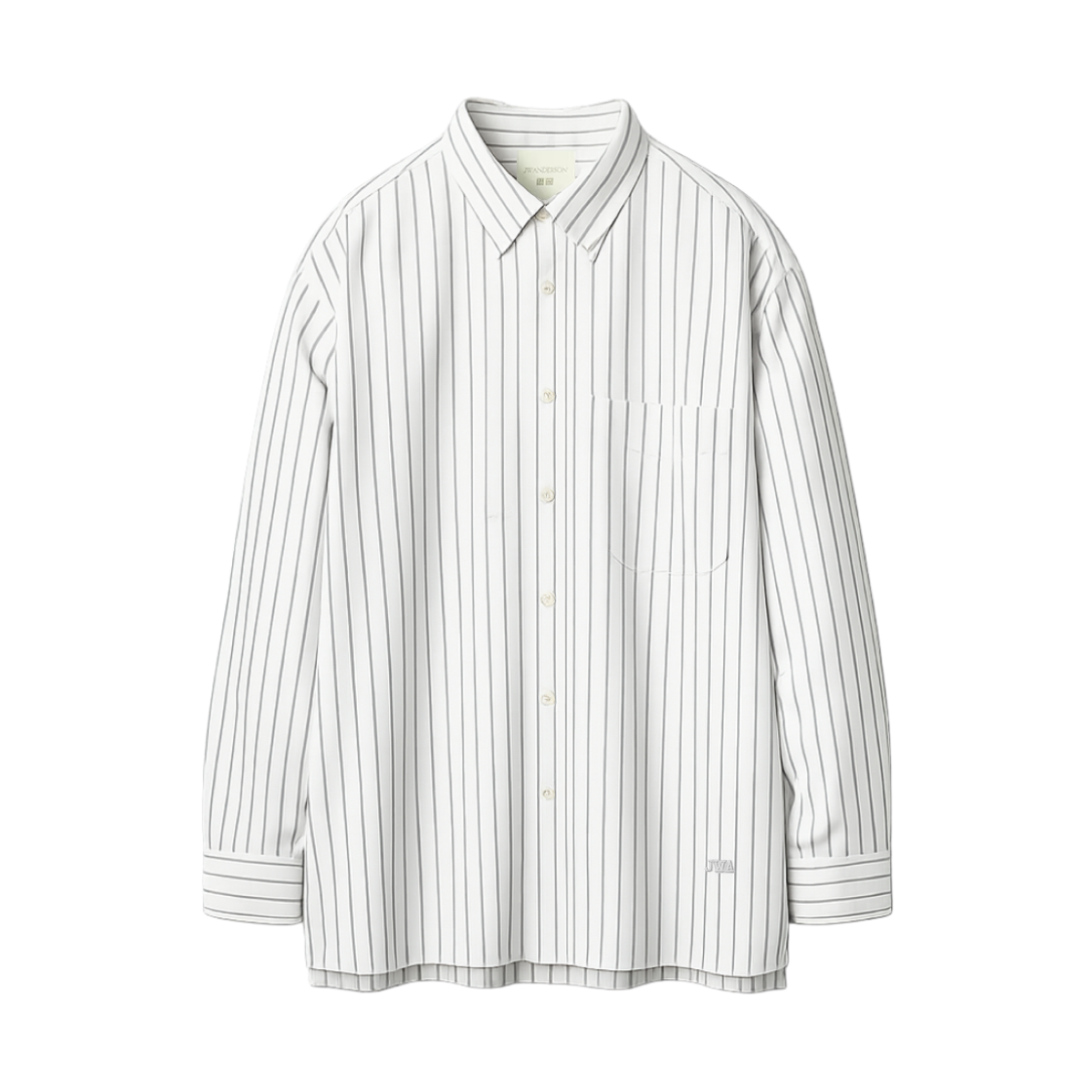 유니클로 x JW 앤더슨 옥스포드 오버사이즈 셔츠 스트라이프 오프 화이트(Uniqlo x JW Anderson Oxford Oversized Shirt Striped Off White) - 1