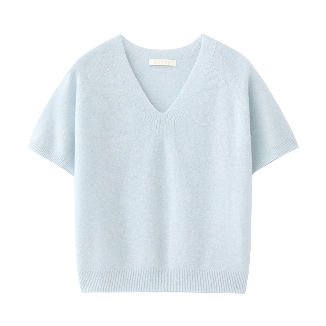 (W) 수아레 우먼 캐시10 울90 홀가 브이넥 하프 니트 민트((W) Suare Woman Cash 10 Wool 90 Whole Garment V-Neck Half Knit Mint) - 1