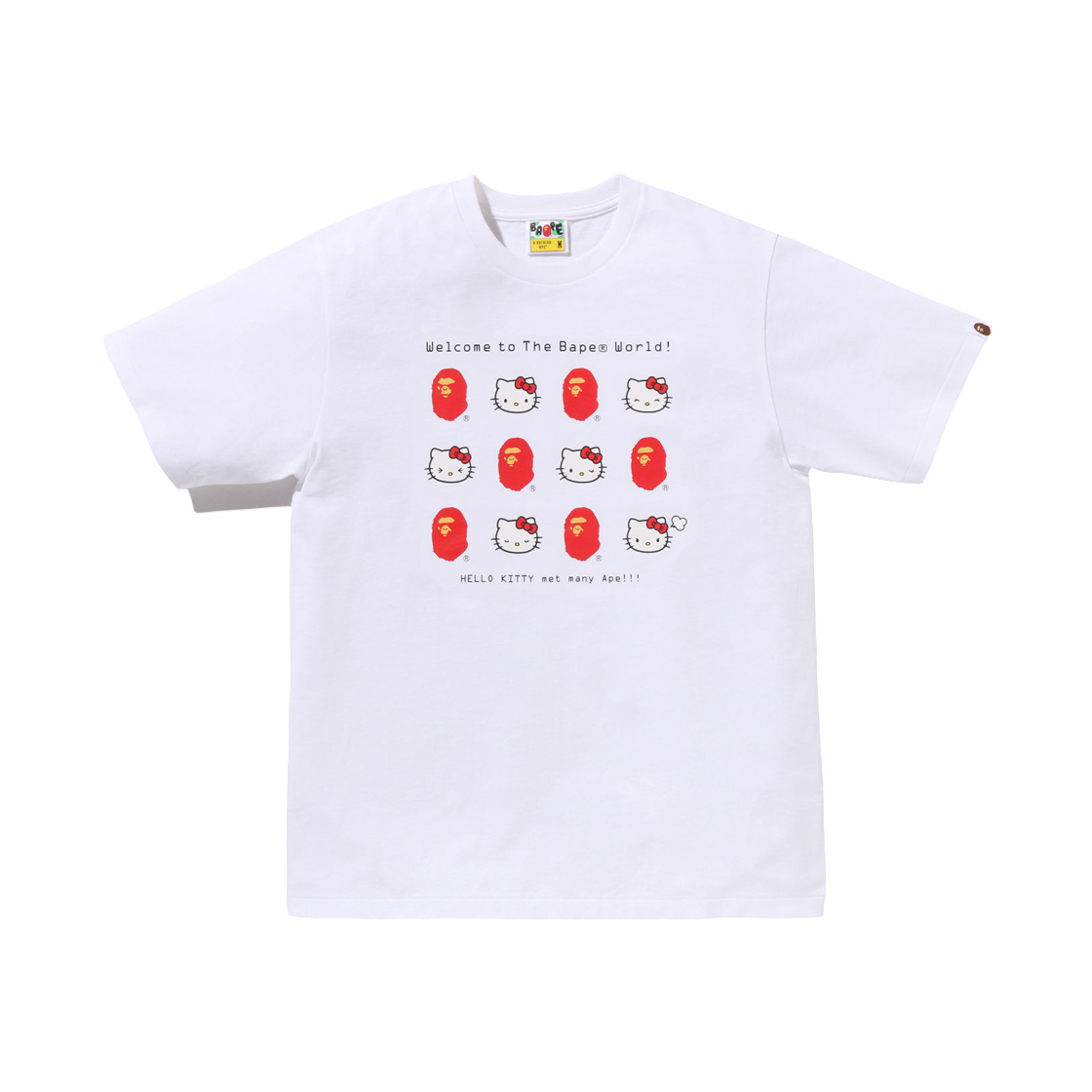(W) 베이프 x 산리오 캐릭터즈 헬로 키티 티셔츠 화이트((W) BAPE x Sanrio Characters Hello Kitty T-Shirt White)