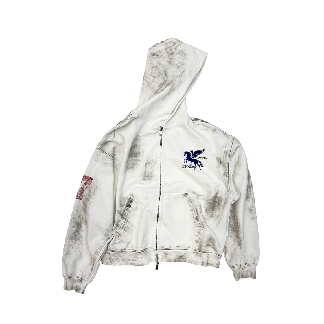 파코서플라이 더티 폴링 엔젤 집업 후디 더티화이트(PACOSPLY Dirty Falling Angel Zip Up Hoodie Dirty White)